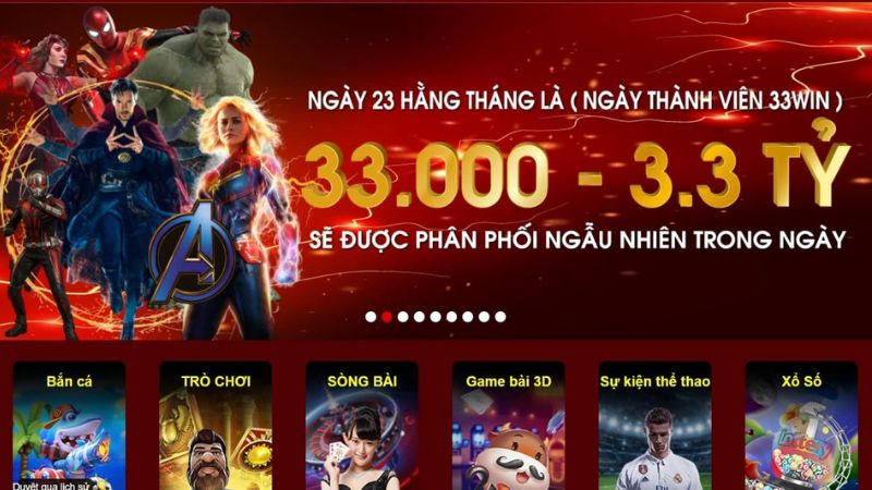 33 win - Thiên đường giải trí, muôn màu trò chơi